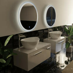 TMP LUX Touch fürdőszobai tükör - KEREK - LED világítással - érintő kapcsolóval - Ø 60 cm (00400924) - globalvivamarket