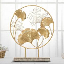  Ginko biloba leveles kerek asztali dekoráció, arany - GINKO BULLE