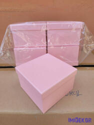 Papírdoboz kocka 15x15x10cm - Barackos Rózsaszín
