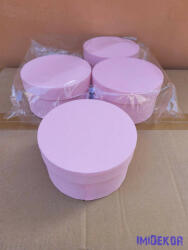  Papírdoboz kerek 14x8cm - Bordás Rózsaszín