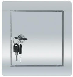 Vortz INOX szervízajtó 250x250mm KULCSOS ZÁRRAL VORTZ (csempeajtó, ellenőrző ablak, revíziós ajtó) (REV250-250K-INOX)