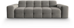Micadoni Canapea Kendal cu 3 locuri si tapiterie din catifea, gri inchis (CanapeaKendal1set10) Canapea