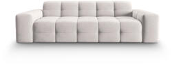 Micadoni Canapea Kendal cu 3 locuri si tapiterie din catifea, gri deschis (CanapeaKendal1set9) Canapea