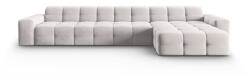 Micadoni Coltar Kendal cu 5 locuri si tapiterie din catifea, gri deschis (Coltar2Kendal1set9)
