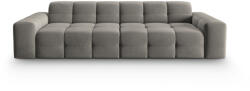 Micadoni Canapea Kendal cu 4 locuri si tapiterie din catifea, gri inchis (CanapeaKendal1set18) Canapea