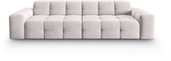 Micadoni Canapea Kendal cu 4 locuri si tapiterie din catifea, gri deschis (CanapeaKendal1set17) Canapea