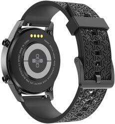 gigapack Pótszíj (egyedi méret, szilikon, állítható, 3D minta) FEKETE Samsung Galaxy Watch 46mm (SM-R800N), Samsung Galaxy Watch 4 Classic 46 mm (SM-R890) (GP-142692)