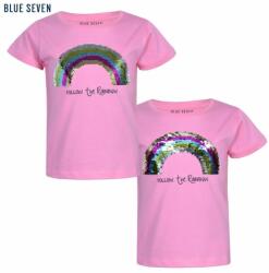 Blue Seven póló szivárványos, átfordítható flitteres pink 18-24 hó (92 cm) - mall
