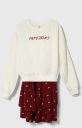 Pepe Jeans gyerek ruha bordó, mini, harang alakú - burgundia 104 - answear - 24 590 Ft