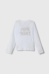 Pepe Jeans gyerek pamut hosszú ujjú felső fehér - fehér 116