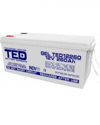 TED Electric Acumulator AGM VRLA 12V 260A GEL Deep Cycle 520mm x 268mm x h 220mm M8 TED Battery Expert Holland TED003539 (TED003539)