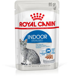 Royal Canin Kiegészítés a száraztáphoz: 12x85g Royal Canin Indoor Sterilised Loaf nedvestáp