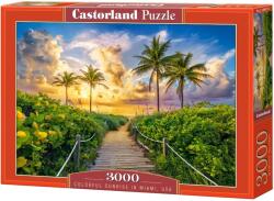 Castorland Пъзел Castorland от 3000 части - Цветен изгрев в Маями, САЩ (C-300617-2)