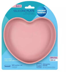 Canpol babies Canpol Babies, Inima, farfurie din silicon cu ventuza, roz Set pentru masa bebelusi