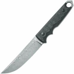 FOX KNIVES RYU TATICAL TANTO FIXED BLADE KNIFE - HARRINGBONE DAMASCO BLADE, CARBON FIBER BLACK CAMO F (FX-634 DCFB)