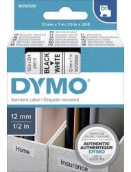 DYMO feliratozószalag D1, 12mm, fehér/fekete, S0720530 (S0720530) (S0720530)