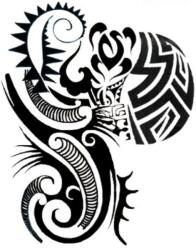 Nagy hamis tetoválás a hátra, mellkasra maori stílus, maori (MET059)