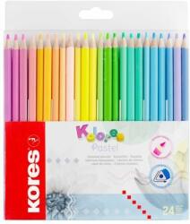 Kores Színes ceruza készlet, háromszögletű, KORES "Kolores Pastel", 24 pasztell szín (24 db)