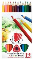 ICO Színes ceruza készlet, háromszögletű, vastag, ICO "Süni", 12 különbözõ szín (12 db)