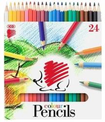 ICO Színes ceruza készlet, hatszögletű, ICO "Süni", 24 különbözõ szín (24 db)