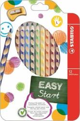 STABILO Színes ceruza készlet, háromszögletű, balkezes, STABILO "EasyColours", 12 különbözõ szín (12 db)
