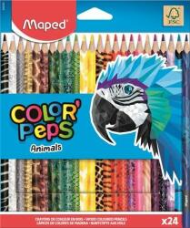 Maped Színes ceruza készlet, háromszögletű, MAPED "Color`Peps Animal", 24 különbözõ szín (24 db)