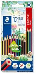 STAEDTLER Színes ceruza készlet, hatszögletű, STAEDTLER "Noris Colour 185", 10+2 különbözõ szín (12 db) (TS185C12P)