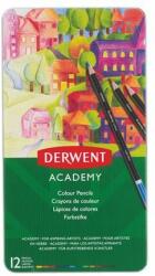 Derwent Színes ceruza készlet, fém doboz, DERWENT "Academy", 12 különbözõ szín (12 db) (E2301937)
