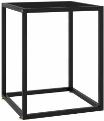 vidaXL fekete dohányzóasztal fekete üveggel 40 x 40 x 50 cm 322908