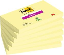 3M Öntapadó jegyzettömb csomag, 76x127 mm, 6x90 lap, 3M POSTIT Super Sticky , kanári sárga (7100242801) - molnarpapir