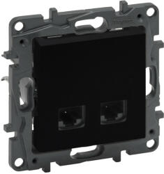 Legrand Niloé Step 863558 2xRJ45 Cat. 5E FTP aljzat, fekete (Legrand 863558) (863558)