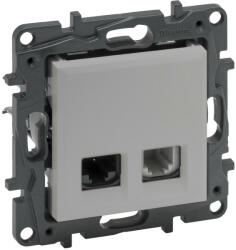 Legrand Niloé Step 863356 RJ45 Cat. 6 UTP + 1xRJ11 aljzat, alumínium (Legrand 863356) (863356)