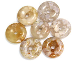Donut - Piatra Pi din Agata Oul Tunetului Minerala Naturala 29-34 x 8-11 mm - 1 Buc
