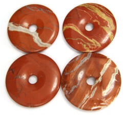 Piatra Pi din Jasp Rosu Mineral Natural Donut 54-57 x 54-57 x 6-10 mm - 1 Buc