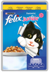 PURINA Hrana Pisica, Felix Junior Fantastic, Plic cu Pui in Aspic, 85gr x 24 buc set (C2018)