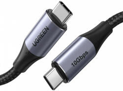 UGREEN US355 USB-C to USB-C 3.1 Gen. 2, PD, 5A, 100W, 4K, 10Gbps, 1m (black) - szalaialkatreszek