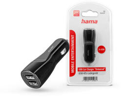 Hama 2xUSB szivargyújtó töltő adapter - 10.5W - HAMA USB Car Charger - fekete - nextelshop