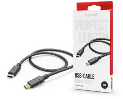 Hama USB Type-C - USB Type-C adat- és töltőkábel 1 m-es vezetékkel - HAMA FIC E3USB-C Cable - fekete - nextelshop