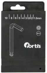 Fortis Set surubelnite imbus, cutie glisanta 9 piese 1.5-10mm, cap sferic, Fortis (4317784729932)
