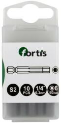 Fortis Bit 1/4" DIN3126, E6.3, imbus 6x50mm, 10 bucati, Fortis (4317784728881) - bricolaj-mag