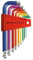 PB Swiss Tools Set chei imbus 1.5-10mm Rainbow cap cu bila, 9 piese, PB Swiss Tools (PB212.H-10RB) Cheie imbus