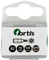 Fortis Bit 1/4" DIN3126, C6.3, T15x25mm, 10 bucati, Fortis (4317784729413) - bricolaj-mag