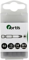 Fortis Bit 1/4" DIN3126, E6.3, PZ3x50mm, 10 bucati, Fortis (4317784728980) - bricolaj-mag