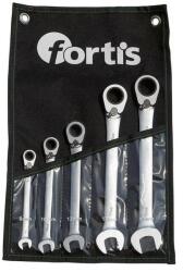 Fortis Set chei fixe cu clichet reversibil 8-19mm, 5 piese, Fortis (4317784727211) - bricolaj-mag