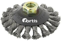 Fortis Perie conica pentru otel cu sarma rasucita 100x0.5mm, M14, Fortis (4317784789547) - bricolaj-mag