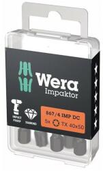 Wera Set biti de impact 1/4" DIN3126, E6.3, T40x50mm, 5 bucati, Wera (5157667001) - bricolaj-mag