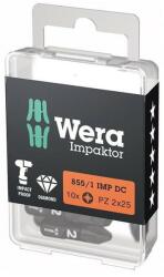 Wera Set biti de impact 1/4" DIN3126, C6.3, PZ2x25mm, 10 bucati, Wera (5157621001) - bricolaj-mag