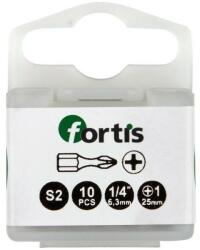 Fortis Bit 1/4" DIN3126, C6.3, PH1x25mm, 10 bucati, Fortis (4317784729352) - bricolaj-mag Set capete bit, chei tubulare