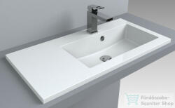 LunArt Liam 800 R 80x40 cm-es beépíthető öntöttmárvány mosdó, fényes fehér 5999123001245 (5999123001245)