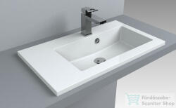 LunArt Liam 700 R 70x40 cm-es beépíthető öntöttmárvány mosdó, fényes fehér 5999123001122 (5999123001122)